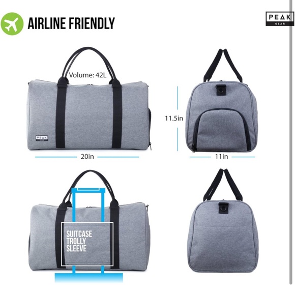 Peak Gear Duffle Bag for Travel 42L..(NWT)grey - Picture 4 of 5